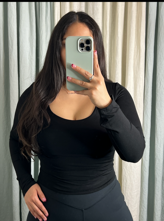 Black long sleeve top